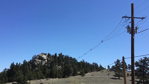 power lines mountains